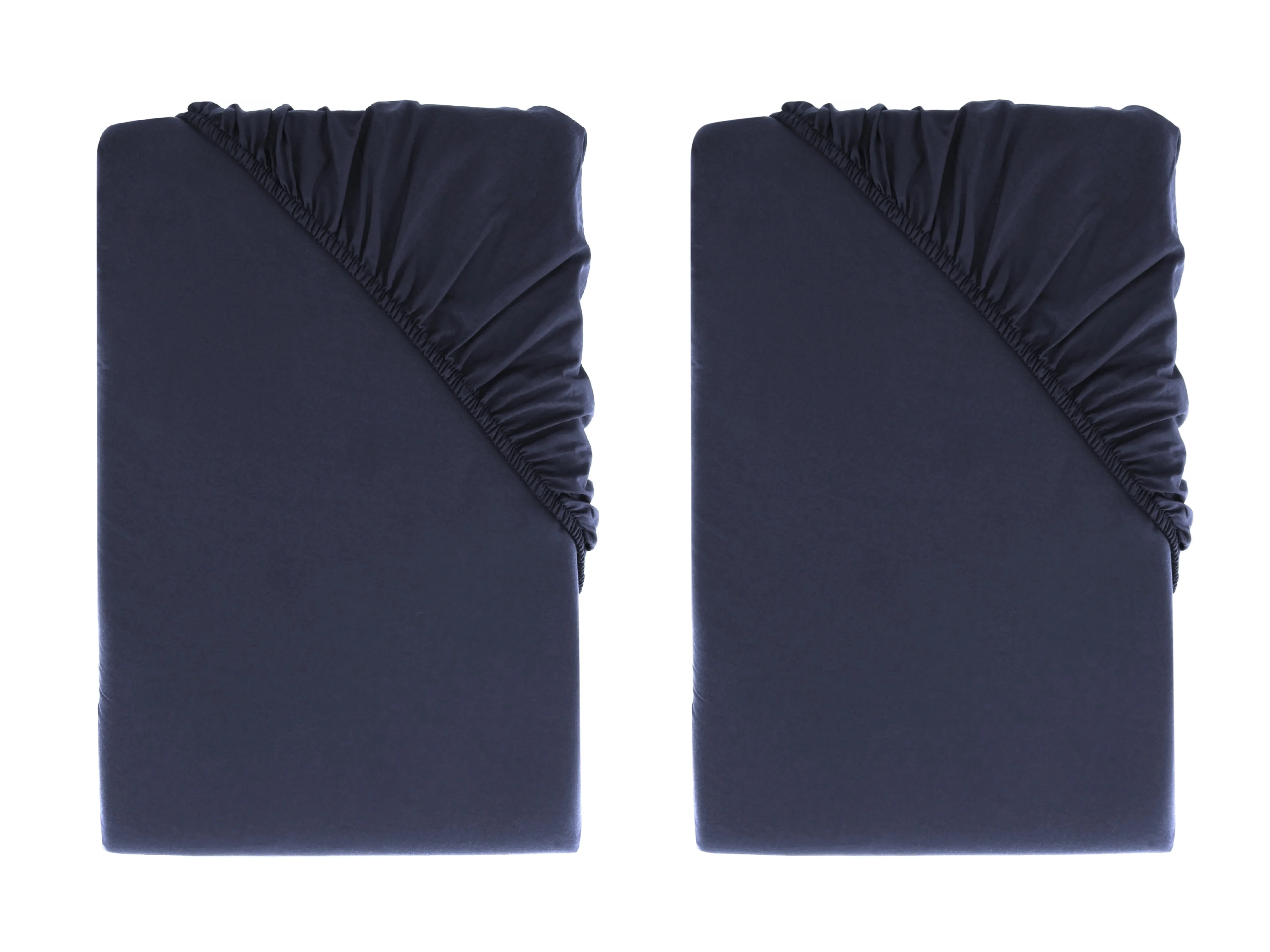 LIVARNO home Perkálová napínacia plachta, 90 – 100 x 200 cm, navy modrá, 2 kusy