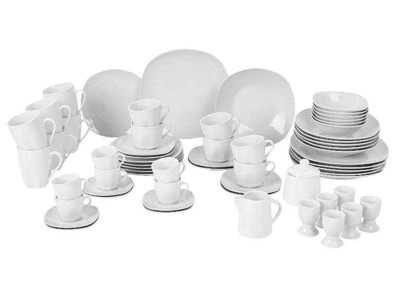 SILVERCREST® Porcelánový kombinovaný servis, 62-dielny