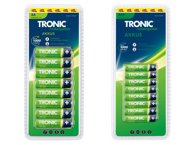 TRONIC Nabíjateľné batérie, 8 kusov