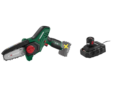 PARKSIDE® Aku reťazová píla 12 V PGHSA 12 D3 + Akumulátor 12 V/2,5 Ah PAPK 12 2.5 B1 + Nabíjačka 6 A PLGK 12 6.0 B1