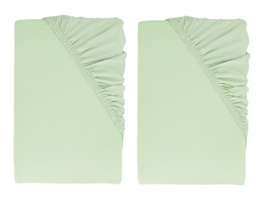 LIVARNO® Napínacia džersejová plachta, 90-100 x 200 cm, zelená, 2 kusy