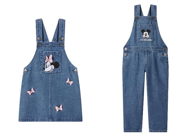 Džínsové šaty a nohavice s trakmi s motívmi Minnie a Mickey Mouse