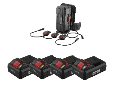 PARKSIDE PERFORMANCE® Nabíjací ruksak na akumulátory 20 V/40 V + Smart akumulátor 20 V/4 Ah PAPS 204 B1, 4 kusy