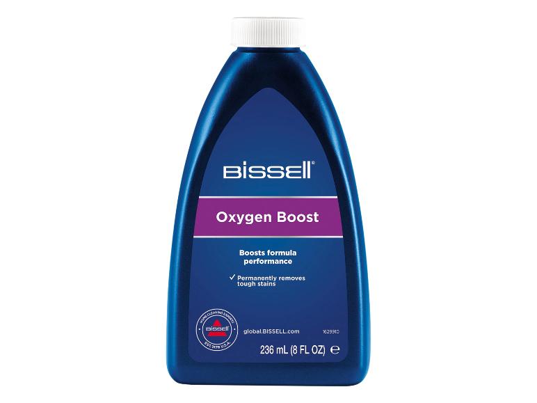 Fľaša BISSELL Oxygen Boost na zlepšenie čistiacej receptúry a odstránenie odolných škvŕn.