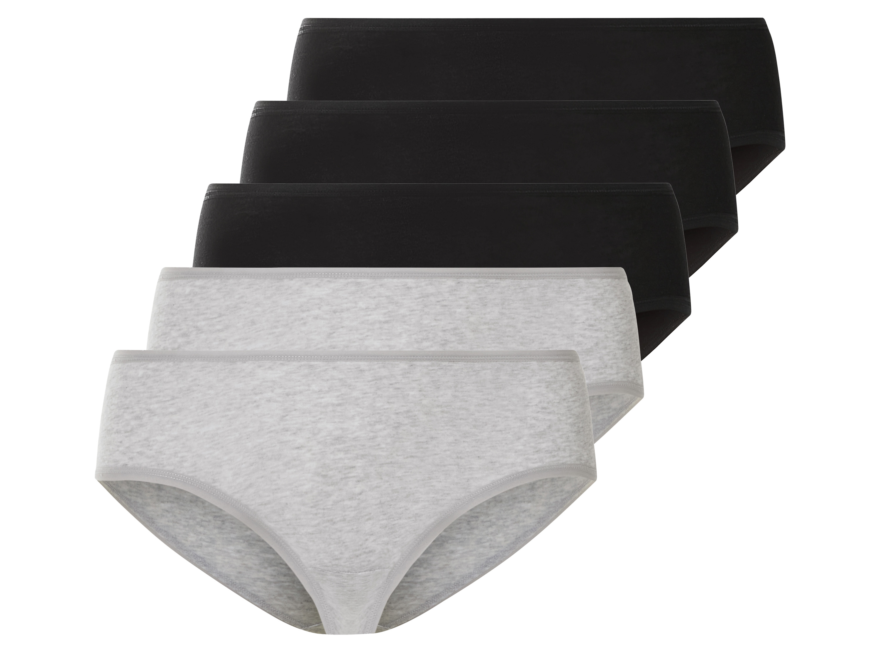 esmara® Dámske nohavičky XXL, 5 kusov (čierna/sivá, XL (48/50))