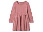 Ružové detské šaty s dlhým rukávom