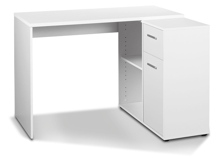 Prejsť na zobrazenie na celú obrazovku: LIVARNO home Písací stôl so skrinkou, biela farba – obrázok 1