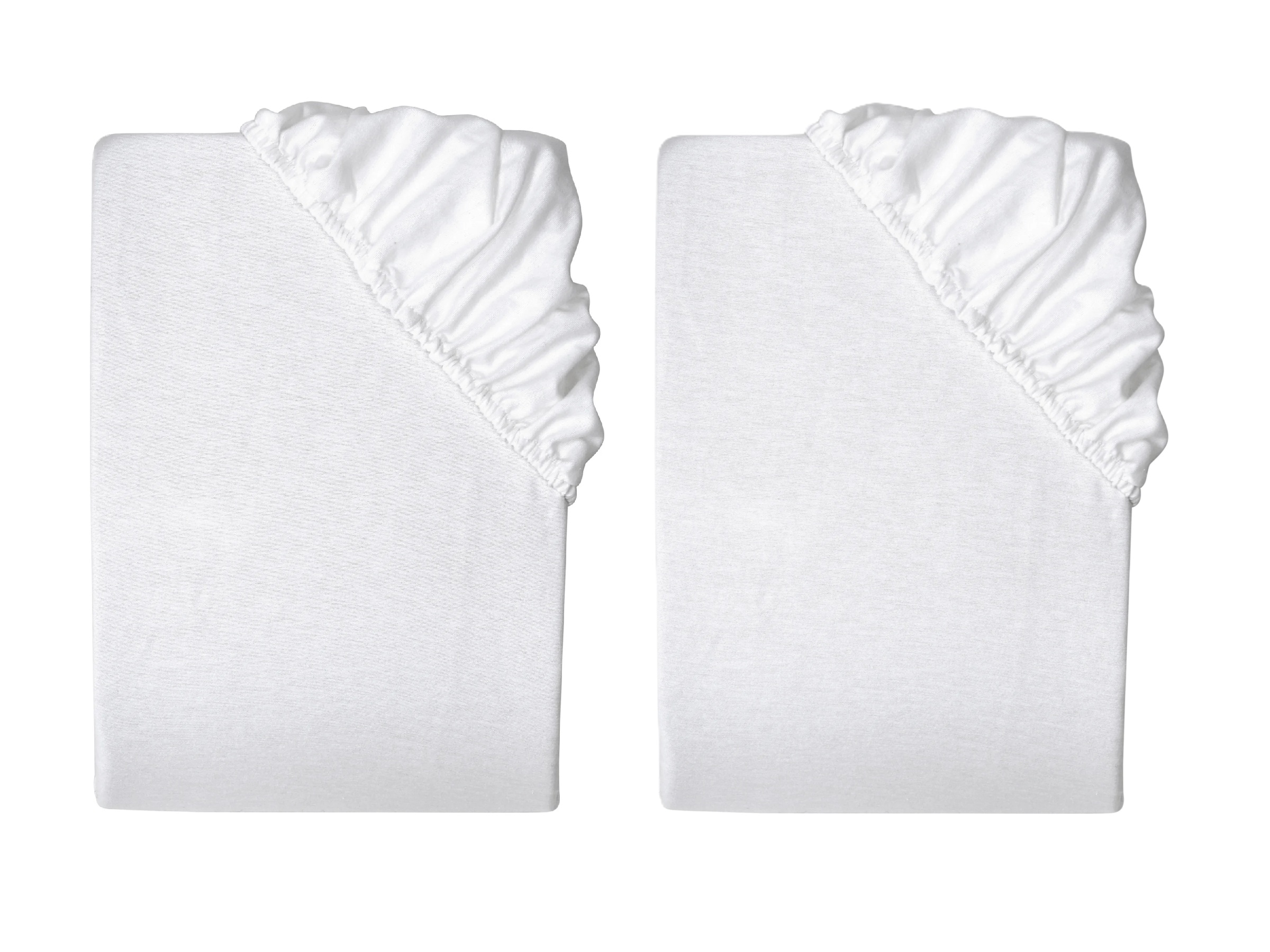 LIVARNO home Napínacia plachta z jemného flanelu, biela, 90 – 100 x 200 cm, 2 kusy