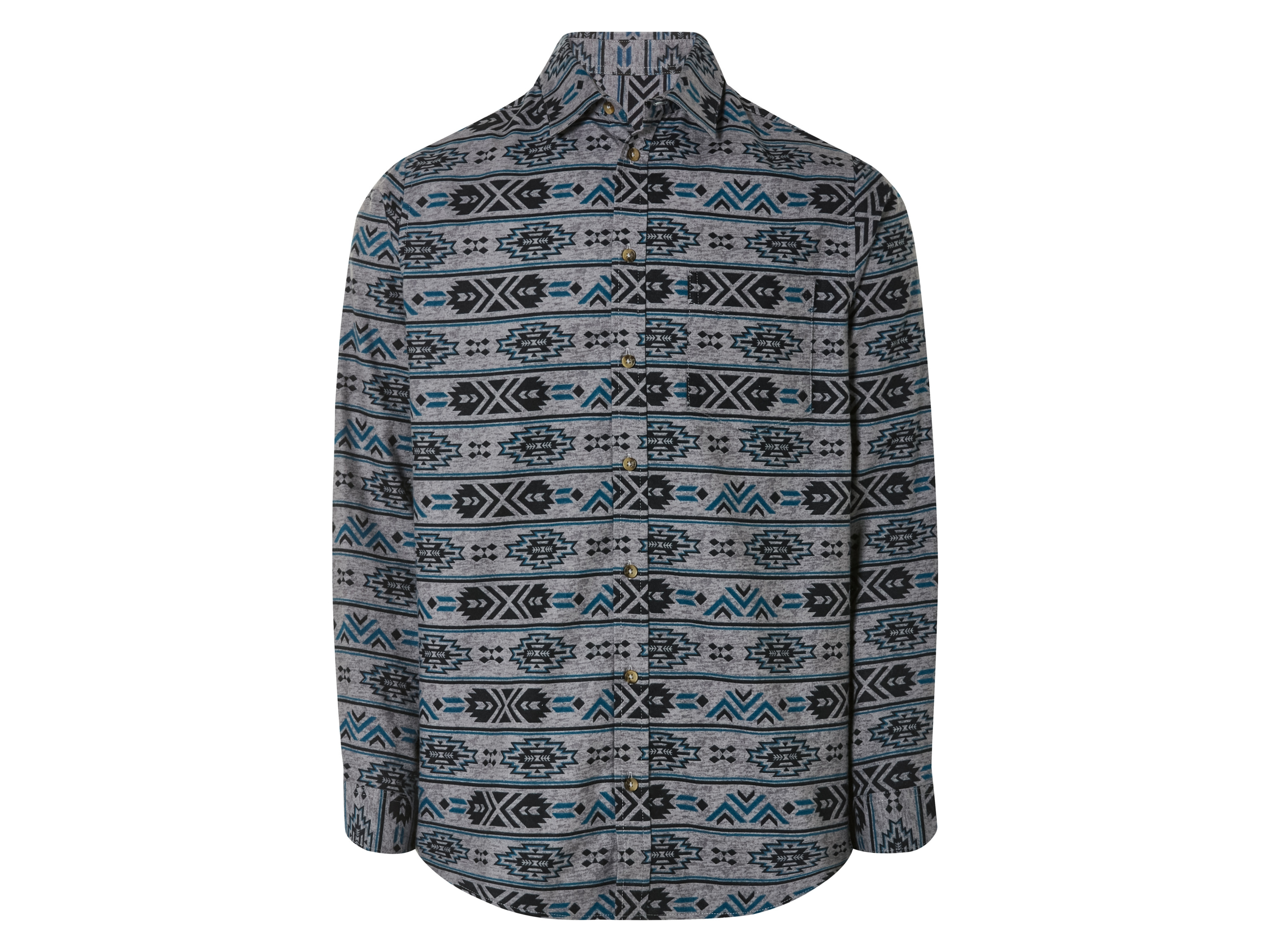 LIVERGY® Pánska flanelová košeľa (XL (43/44), vzor/sivá/čierna)