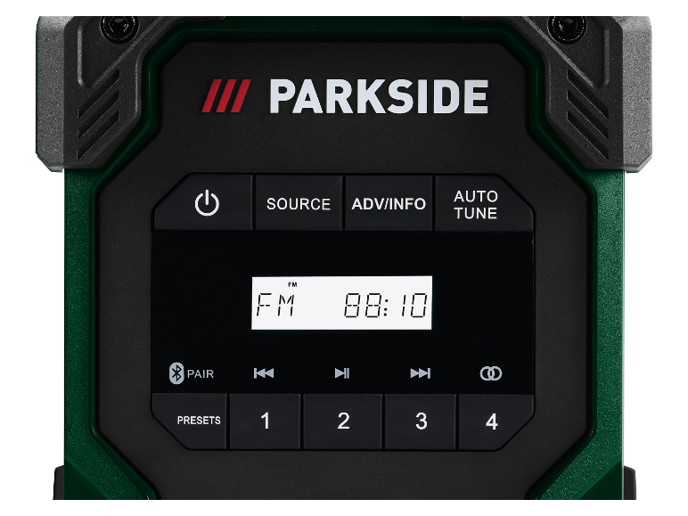 Parkside® Aku stavebné rádio 20 V/12 V PBR F10 A1 – bez akumulátora