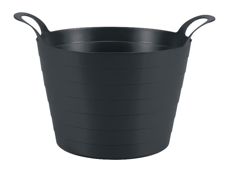 Tmavošedý flexibilný vedro s dvoma rúčkami