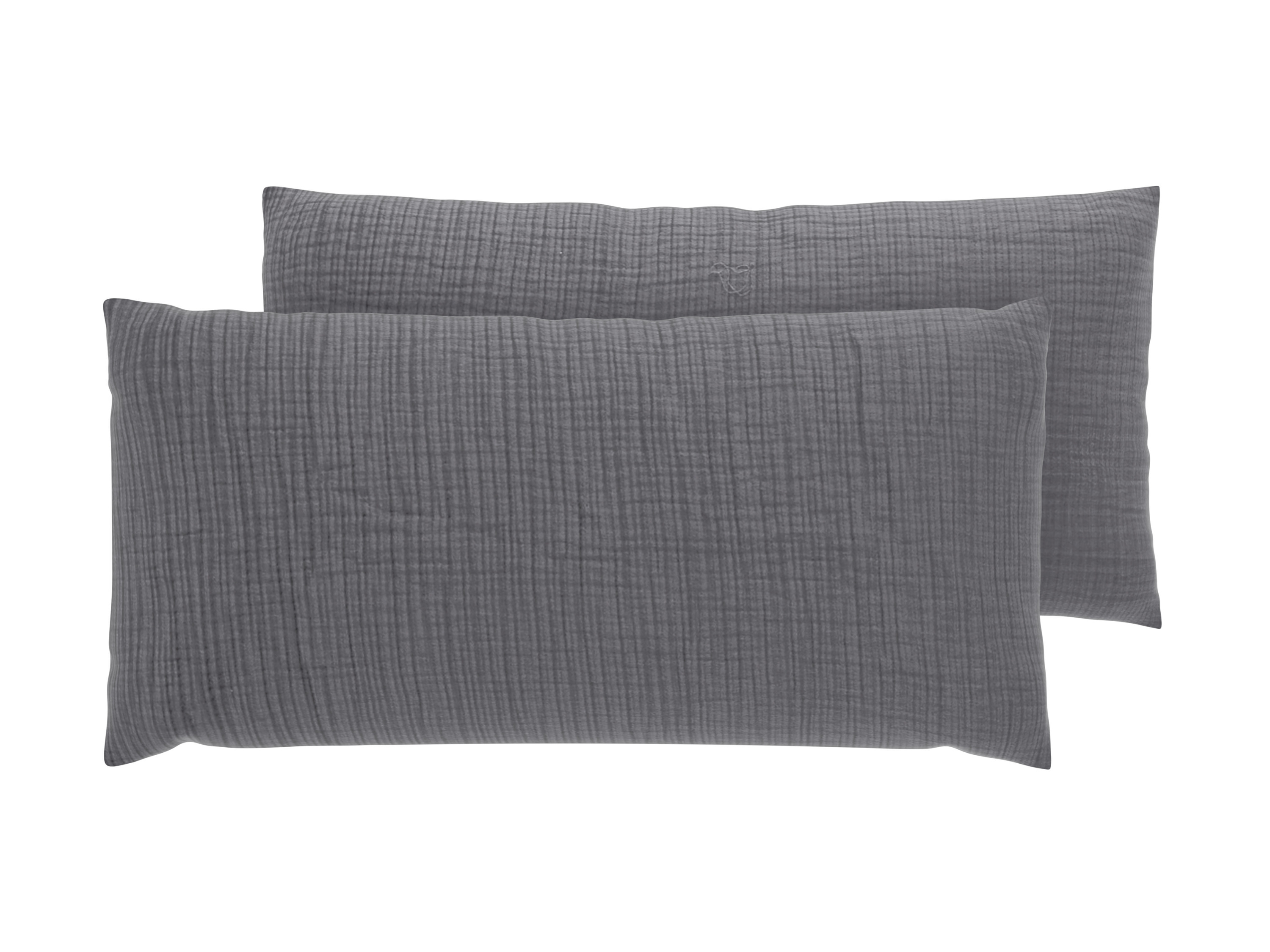 LIVARNO® Mušelínová obliečka na vankúš, 40 x 80 cm, 2 kusy (sivá)
