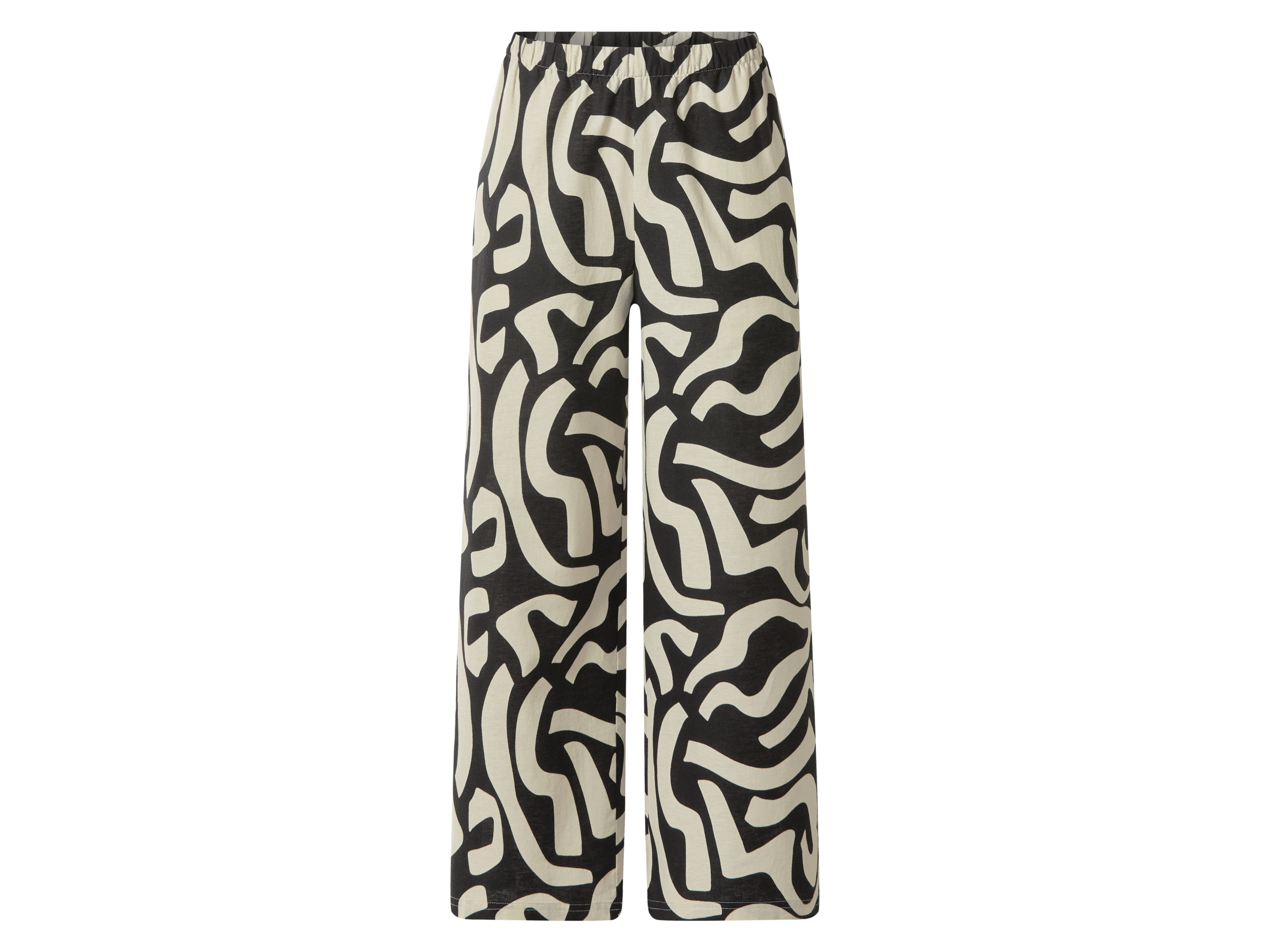 ESMARA® Dámske nohavice Wide Leg s ľanom Premium (vzor, S (36/38))