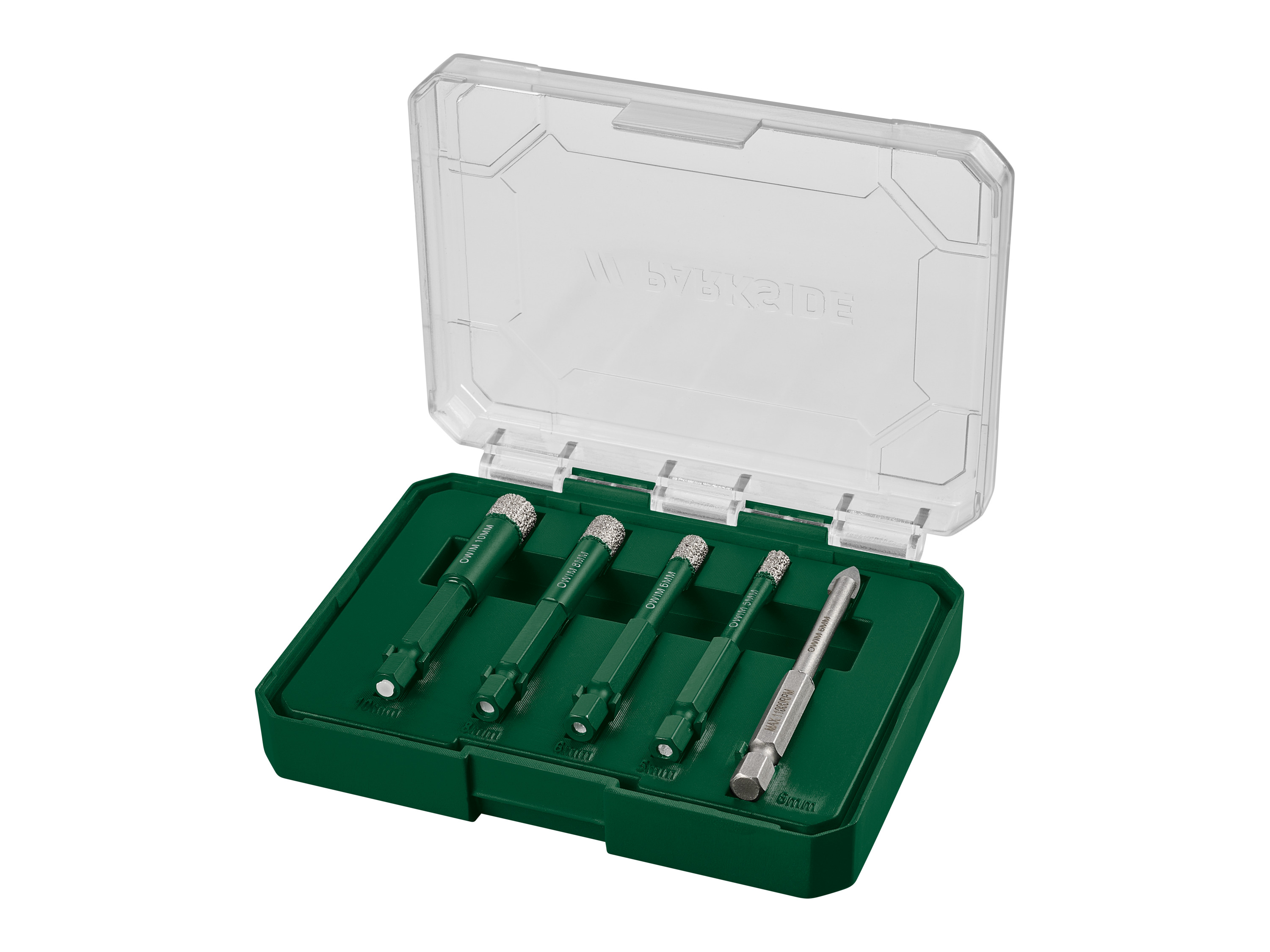 PARKSIDE® Súprava diamantových vrtákov na dlaždice, 5-dielna (súprava diamantových šesťhranných vrtákov na dlaždice, 5-dielna)