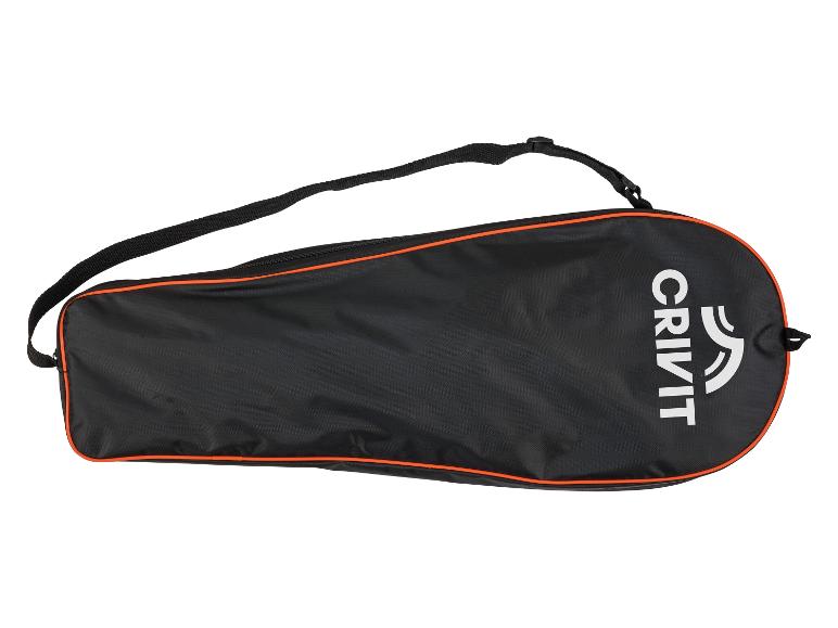 Čierna športová taška Crivit s oranžovými detailmi.