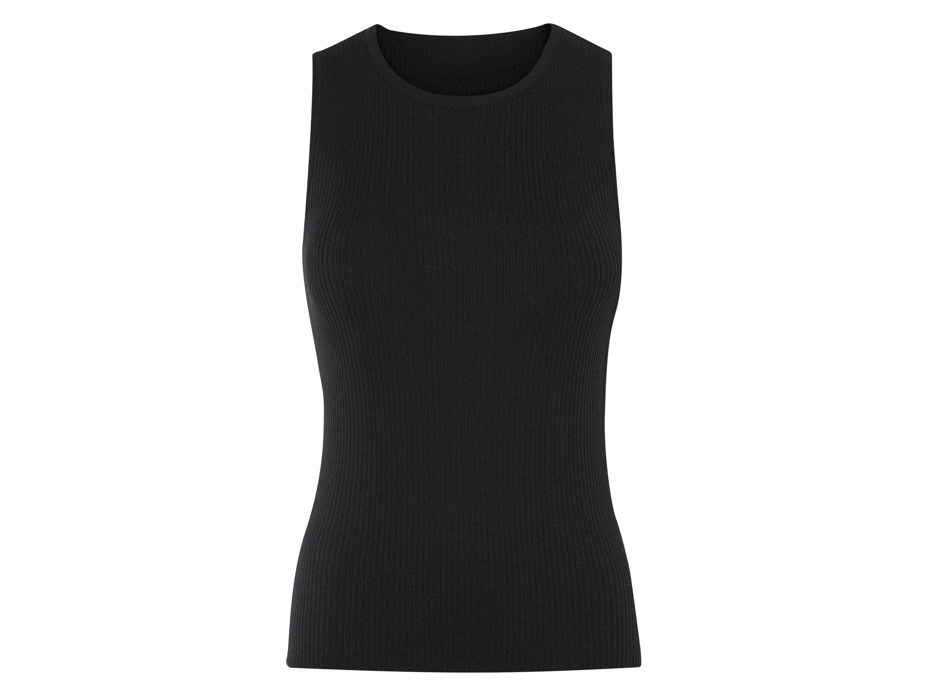 esmara® Dámsky rebrovaný top (čierna, M (40/42))