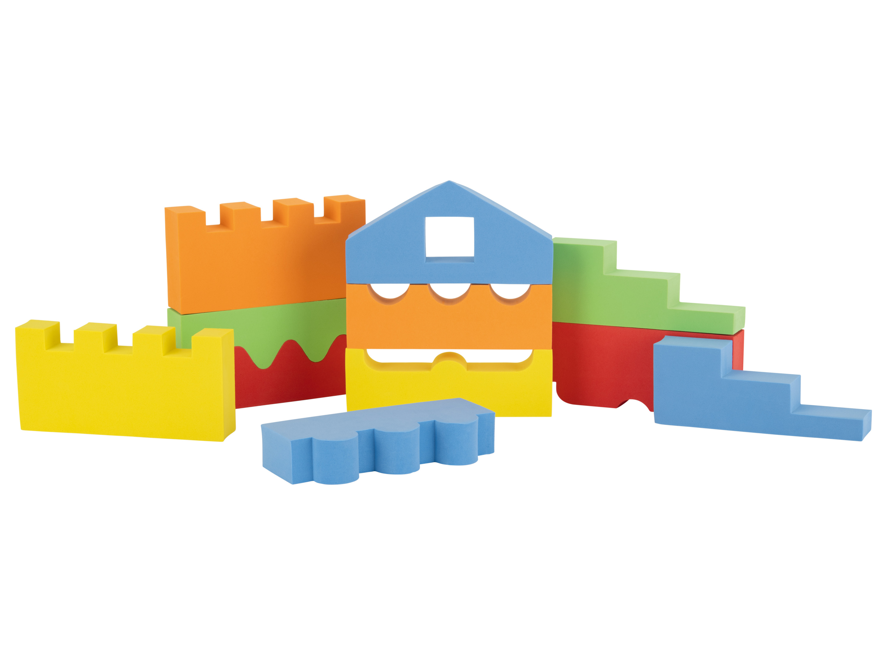 Playtive Stavebné puzzle kocky, 11-dielna súprava (farebná)