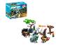 Figurky rytierov Playmobil s pokladnicou, pavúkom, kušou a ďalším príslušenstvom.