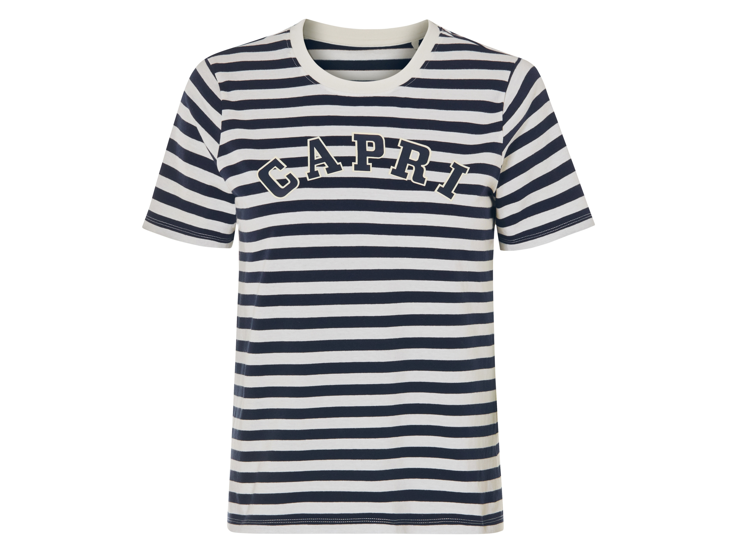 esmara® Dámske tričko (pruhy/navy modrá/biela, XS (32/34))