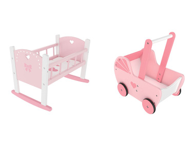 Playtive Drevená kolíska/kočík pre bábiku