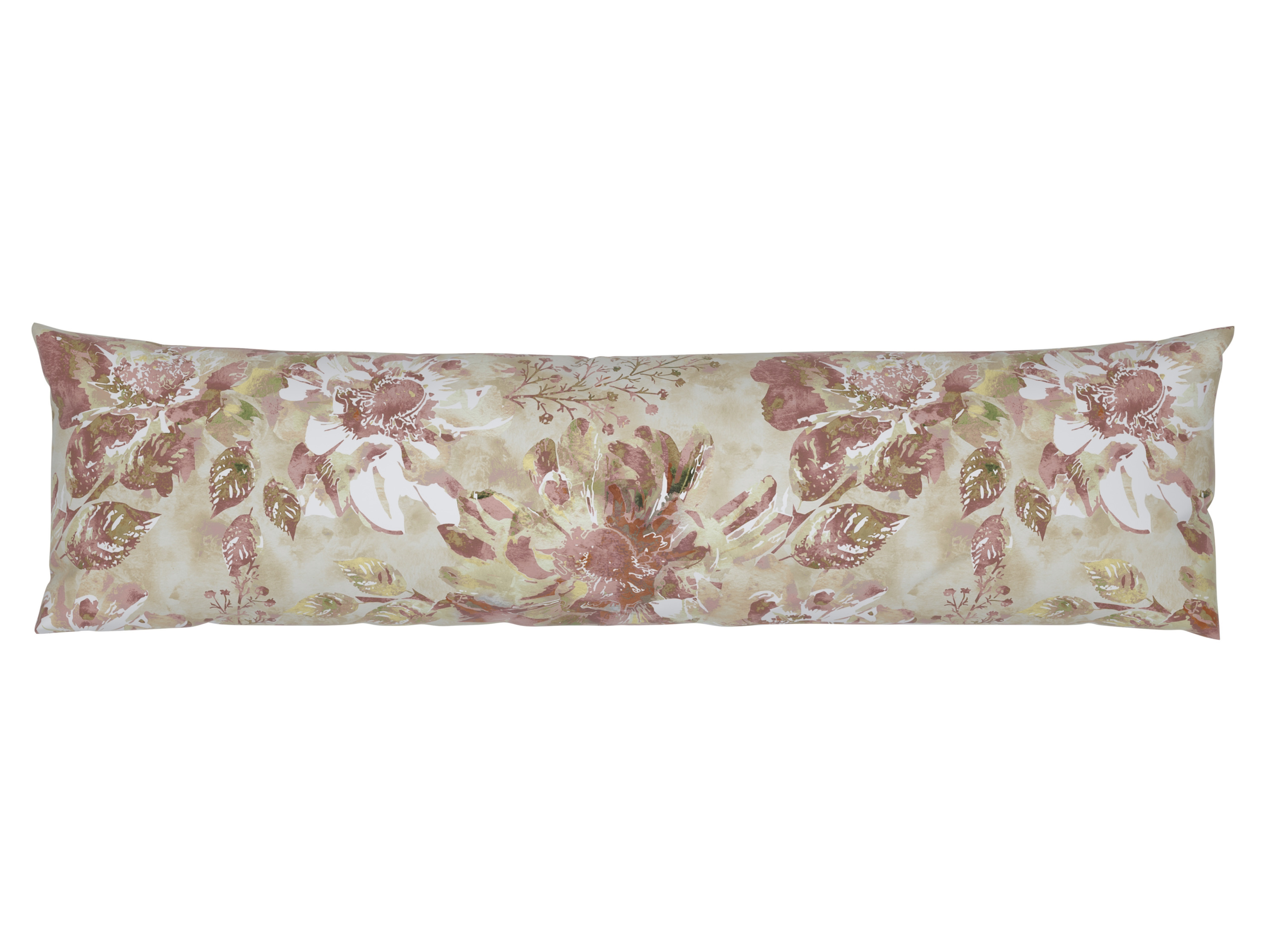LIVARNO home Obliečka na vankúš na spanie na boku, 40 x 145 cm (kvety/hnedá)