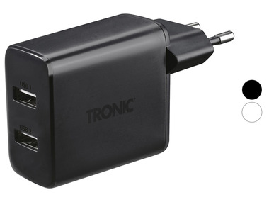 TRONIC® Dvojitá USB nabíjačka USB-A TWL 24 A2, 24 W
