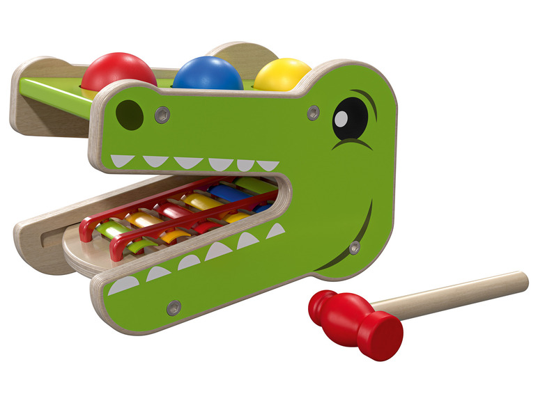 Playtive Drevená motorická hračka (xylofón s kladivom)