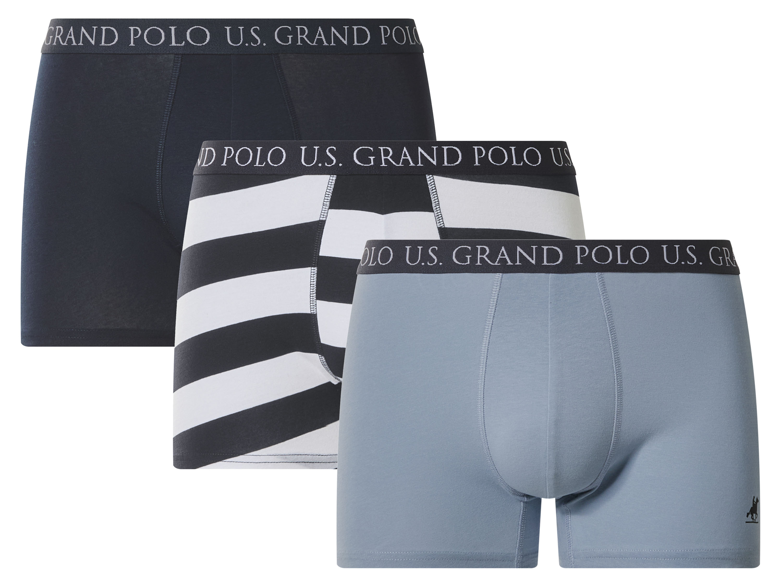 ESMARA MEN Pánske boxerky, 3 kusy (pruhy/navy modrá, XL)