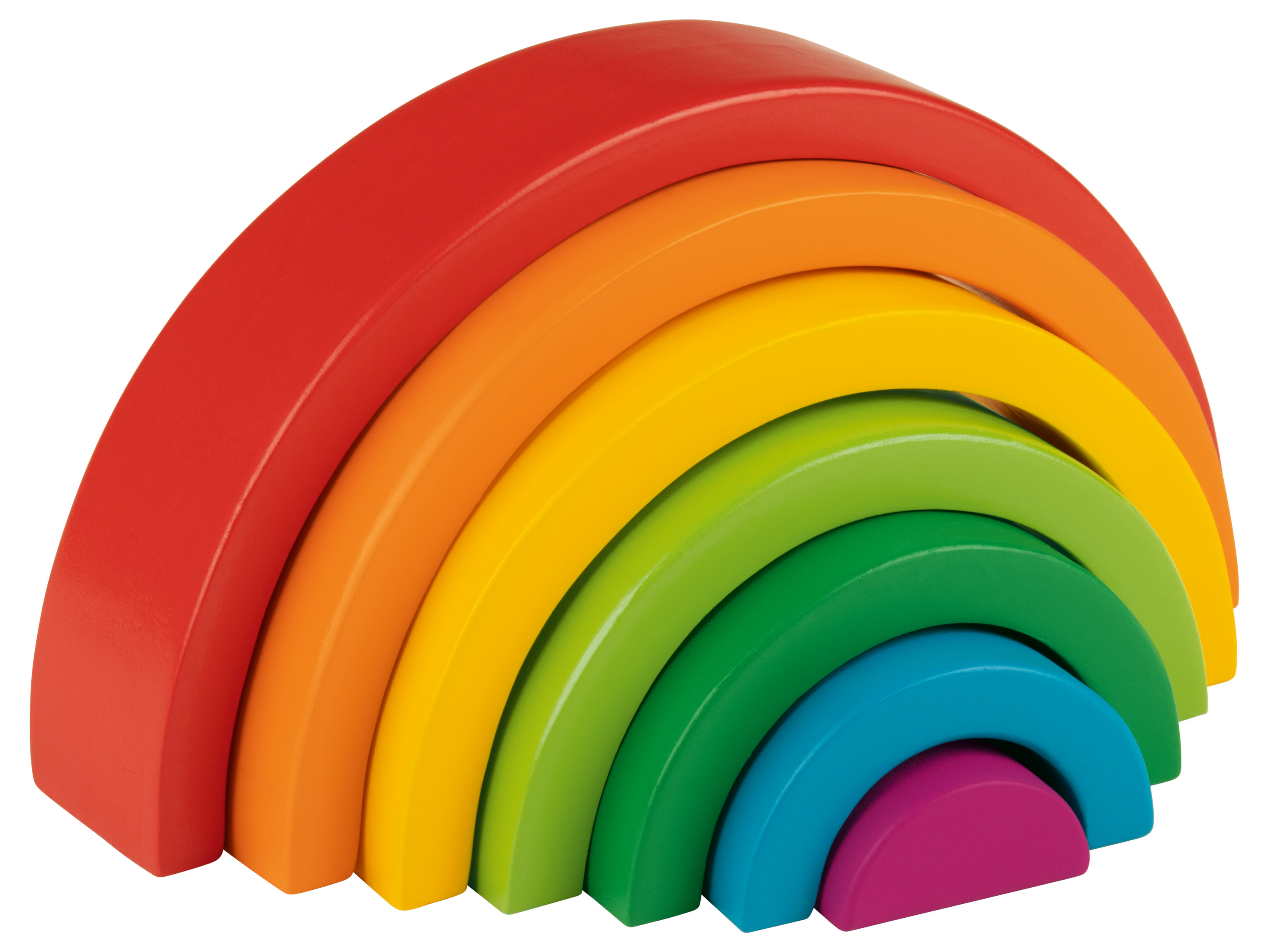 Playtive Drevená dúhová skladačka Montessori (dúha, 7-dielna súprava)