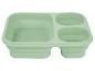 Zložená miska svetlozelenej farby s tromi priehradkami.