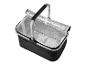 Čierny piknikový kôš s tepelnou izoláciou a úchytkou.