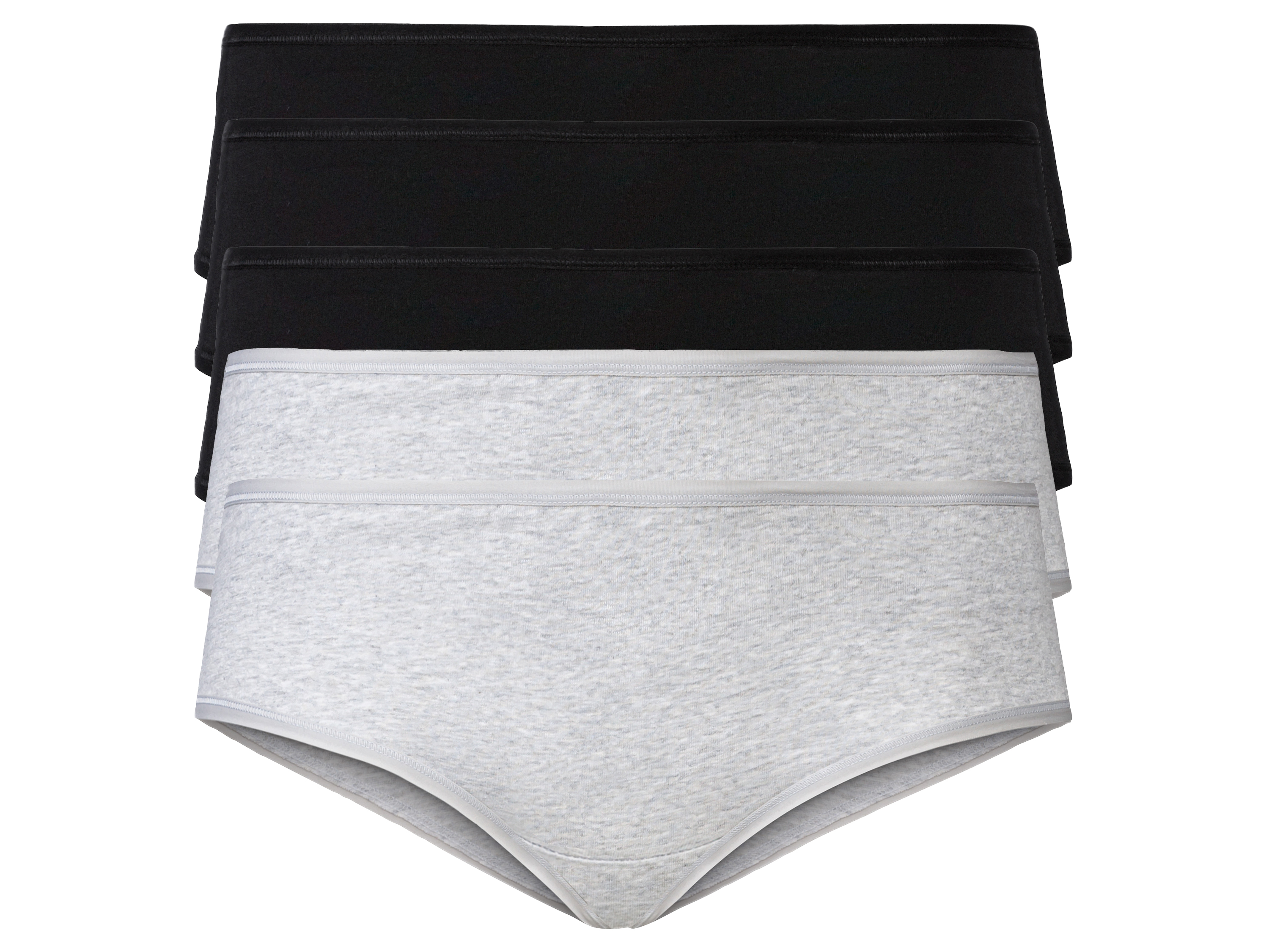 esmara® Dámske bedrové nohavičky XXL, 5 kusov (3XL (56/58), čierna/bledosivá)
