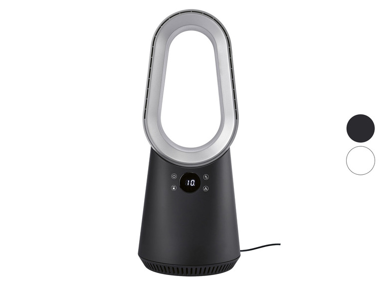Bezlopatkový ventilátor Dyson s digitálnym displejom.