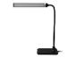 Čierna stolná lampa s flexibilným krkom a obdĺžnikovým LED svetelným prvkom