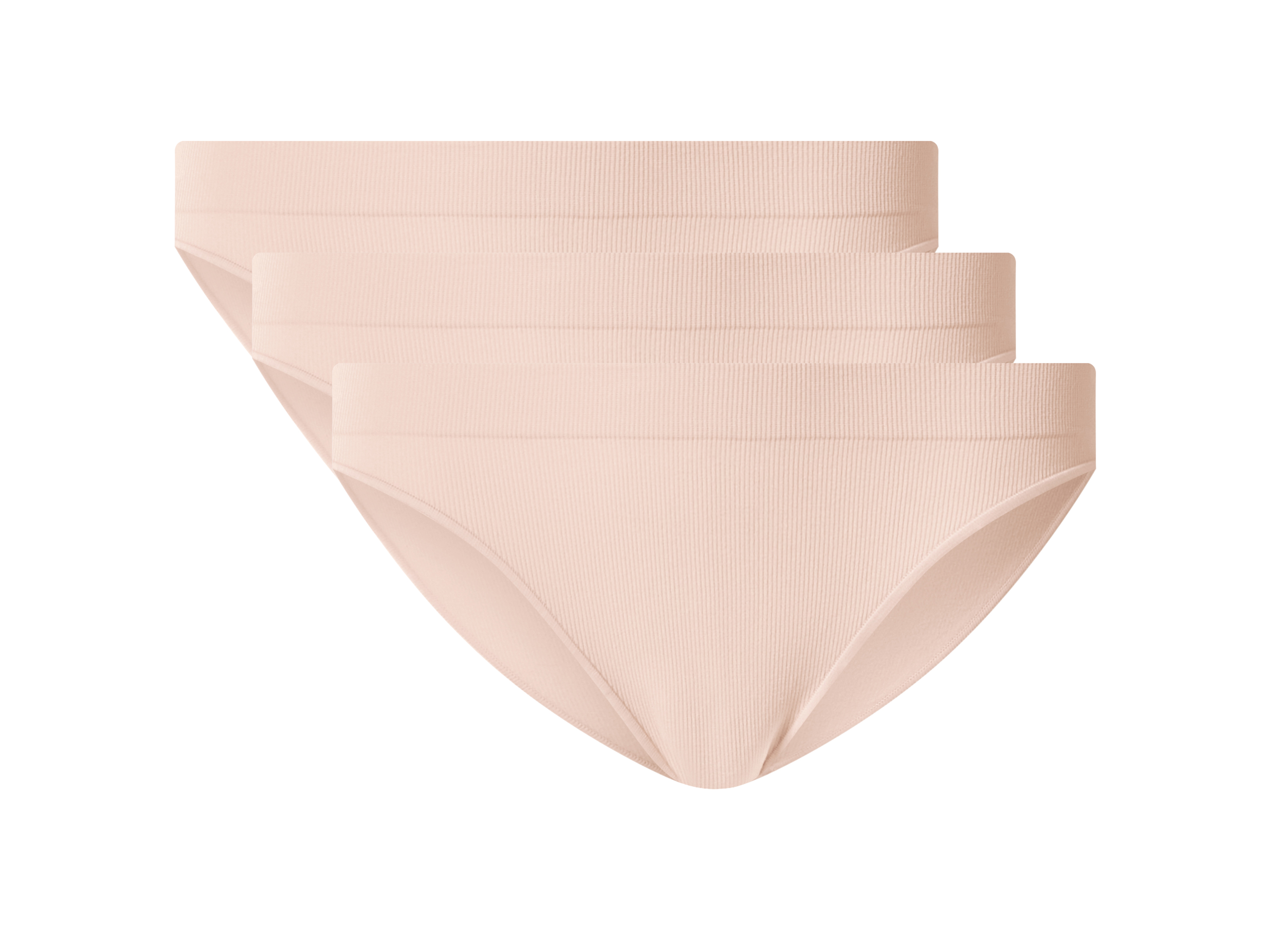ESMARA® Dámske rebrované nohavičky, 3 kusy (bledoružová, M (40/42))