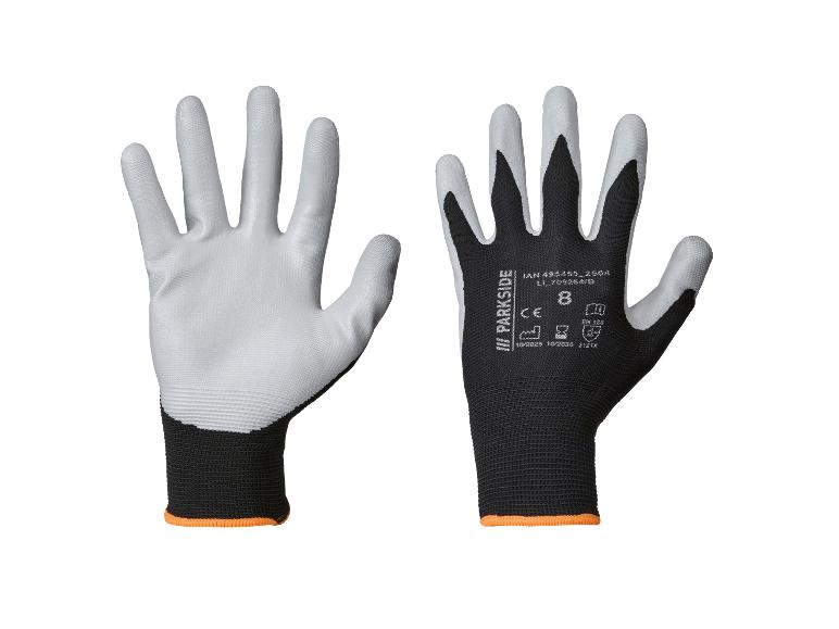 Parkside® Dámske/Pánske pracovné rukavice, 3 páry (Nano Flex, 8)
