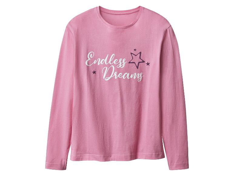 Ružové tričko s dlhým rukávom s textom „Endless Dreams“ a hviezdami.