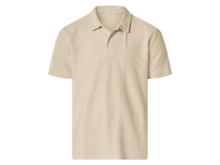Pánske béžové polo tričko s krátkym rukávom.