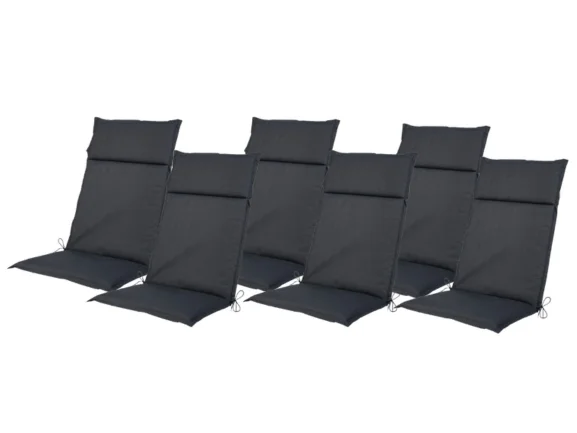 E-shop LIVARNO® Podsedák na kreslo s vysokým operadlom Houston, antracitový, 6 kusov