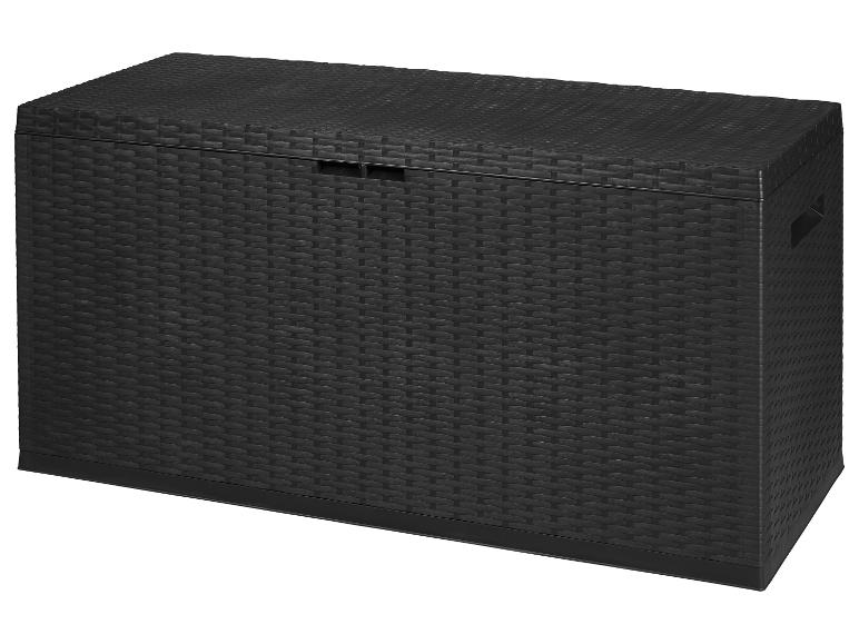 Čierny ratanový úložný box na vonkajšie použitie