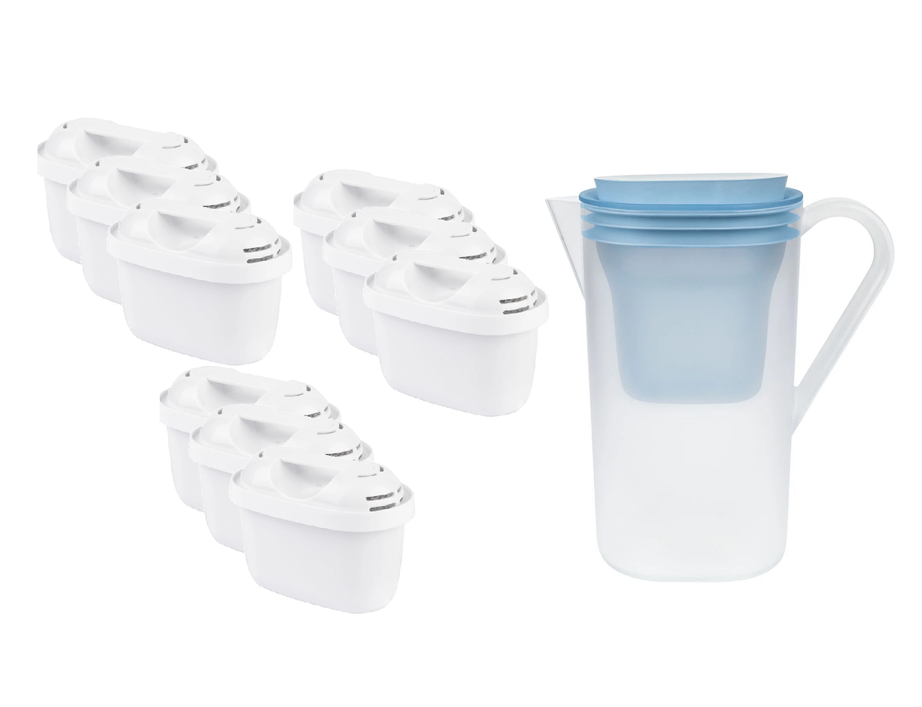 BRITA Filtračná kanvica na vodu, 2,6 l + Náhradný vodný filter Maxtra Pro, 9 kusov