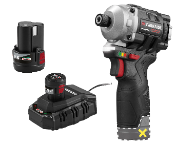 PARKSIDE PERFORMANCE® Aku rázový uťahovák 12 V PDSSAP 12 A1 + Akumulátor 12 V/2,5 Ah, 2 kusy + Nabíjačka 6 A