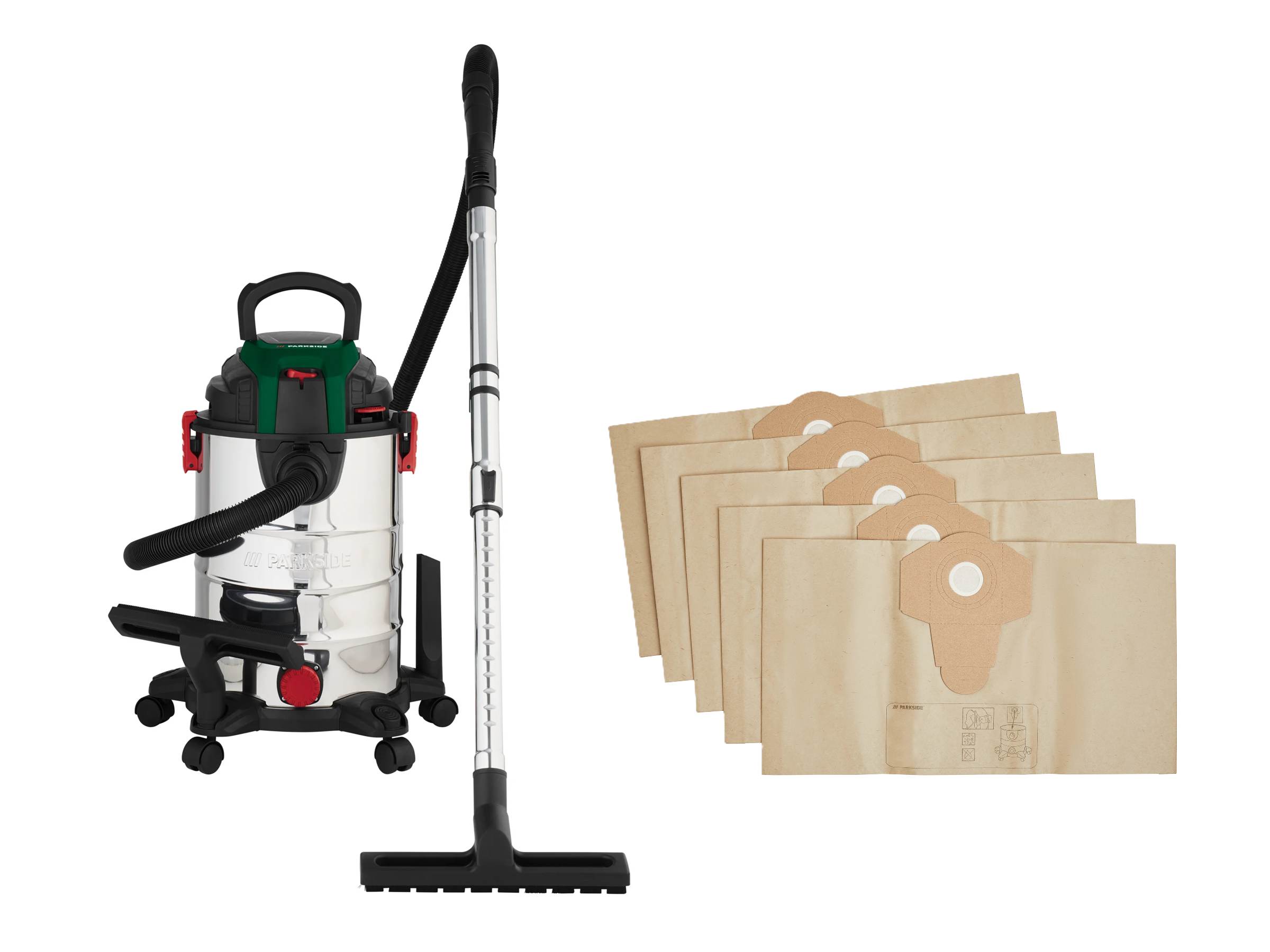 PARKSIDE® Vysávač na mokré a suché vysávanie PWD 25 C4 + Filtračné vrecká, 12 kusov