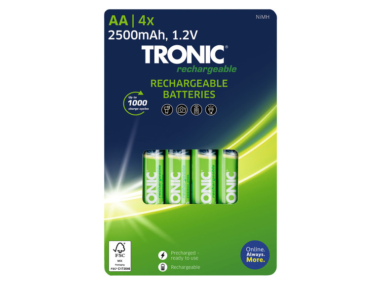 Prejsť na zobrazenie na celú obrazovku: TRONIC® Nabíjateľné batérie Ni-MH, 4 kusy – obrázok 2