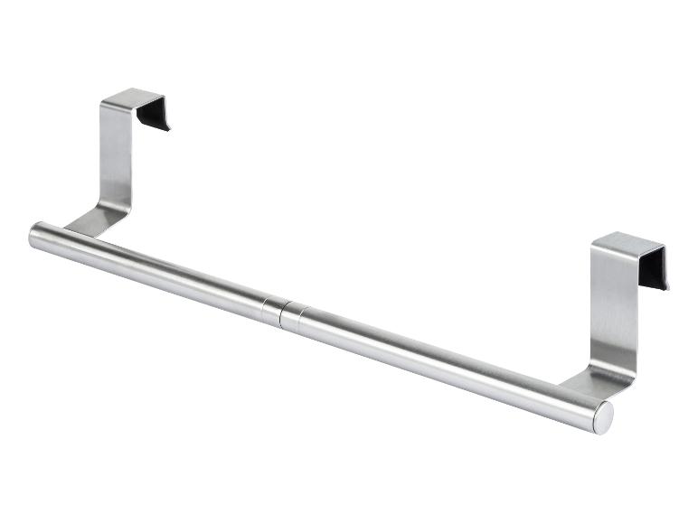 Nerezový vešiak na uteráky cez dvere do kuchyne alebo kúpeľne.