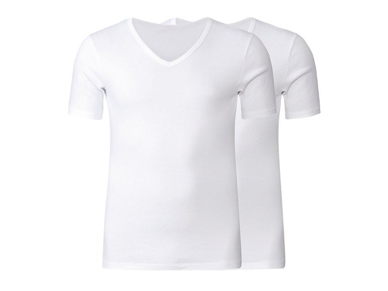 E-shop LIVERGY® Pánske spodné tričko z jemnej rebrovitej pleteniny XXL, 2 kusy (XXL, biela, výstrih v tvare „V“)