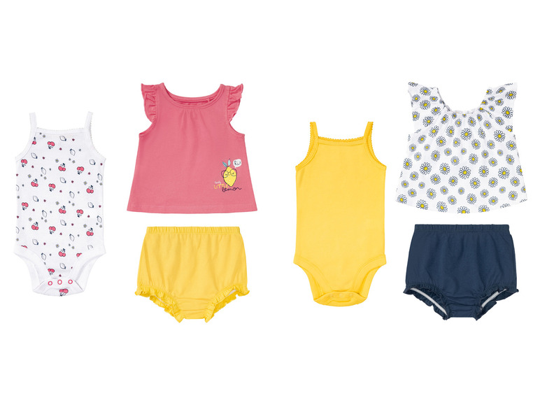 Sada detského oblečenia s body, topom a bloomers.
