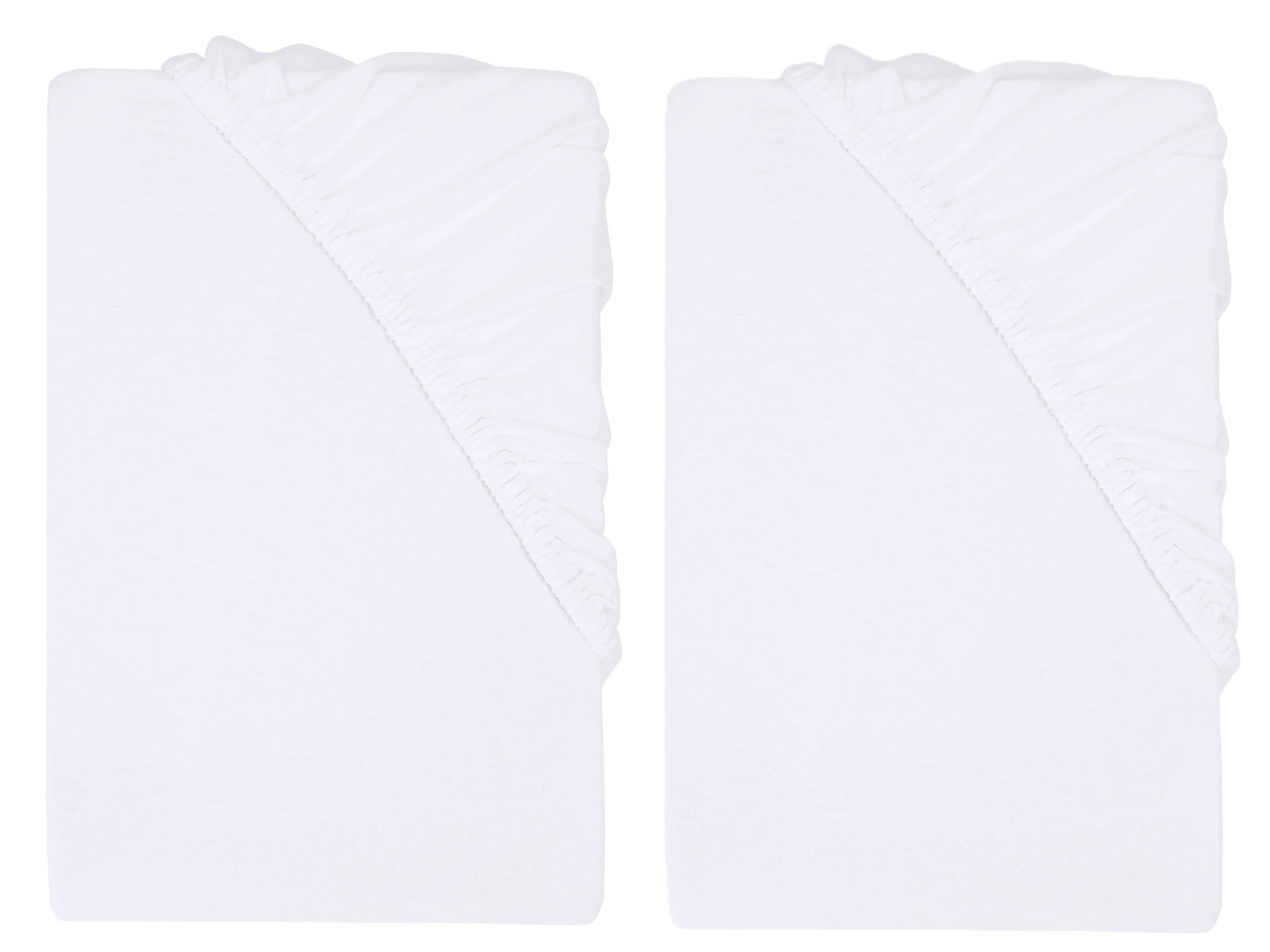 LIVARNO® Napínacia džersejová plachta, 90 – 100 x 200 cm, biela, 2 kusy