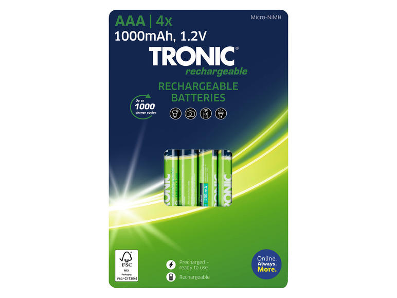 Prejsť na zobrazenie na celú obrazovku: TRONIC® Nabíjateľné batérie Ni-MH, 4 kusy – obrázok 3