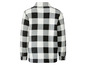 Biela a čierna kockovaná fleecová košeľa.